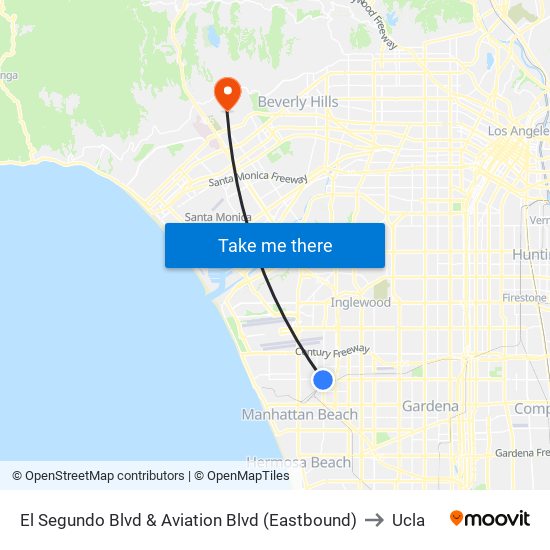 El Segundo Blvd & Aviation Blvd (Eastbound) to Ucla map