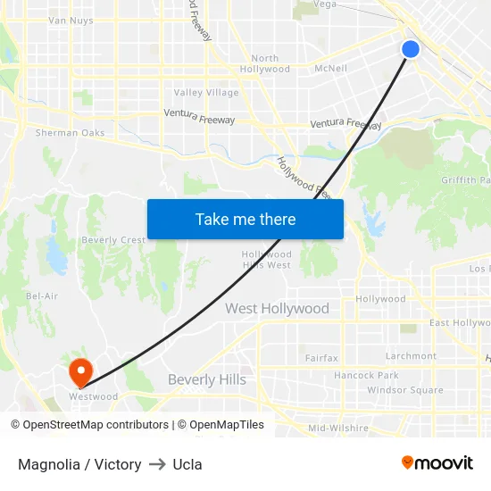 Magnolia / Victory to Ucla map