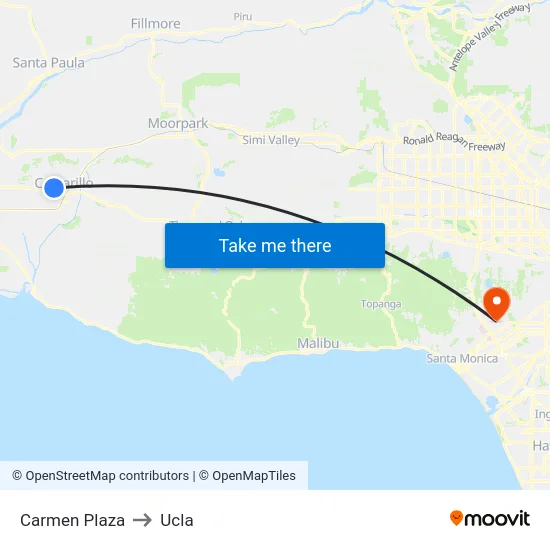 Carmen Plaza to Ucla map