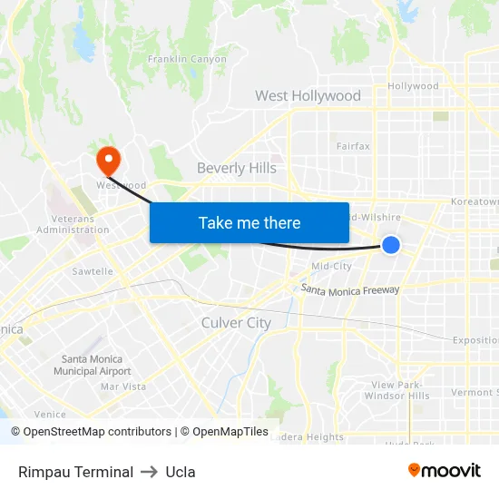 Rimpau Terminal to Ucla map