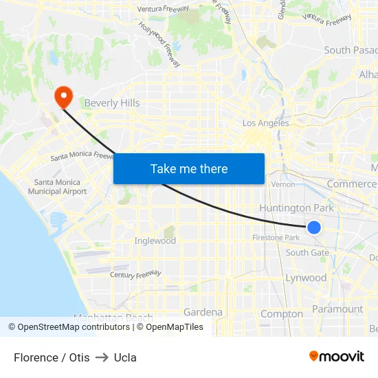 Florence / Otis to Ucla map