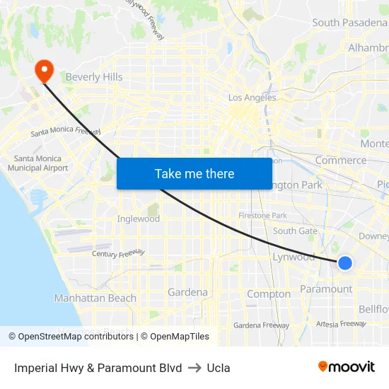 Imperial Hwy & Paramount Blvd to Ucla map