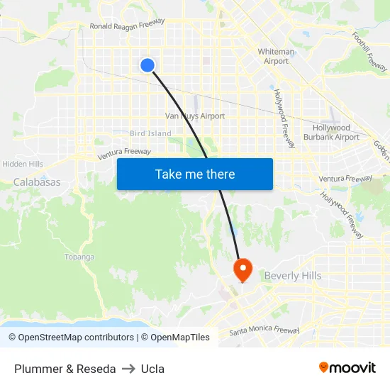 Plummer & Reseda to Ucla map
