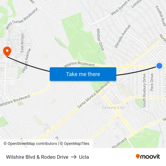 Wilshire Blvd & Rodeo Drive to Ucla map