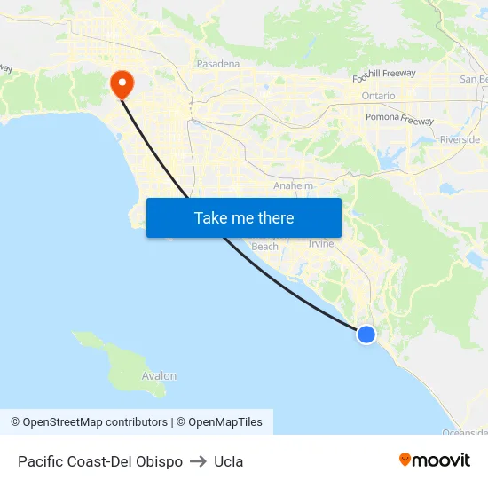Pacific Coast-Del Obispo to Ucla map