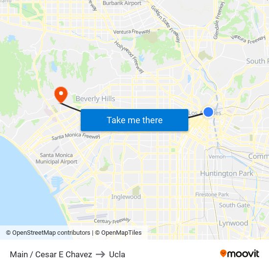 Main / Cesar E Chavez to Ucla map