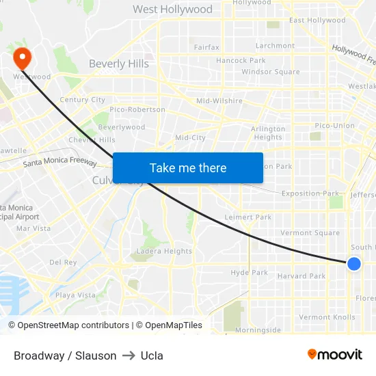 Broadway / Slauson to Ucla map