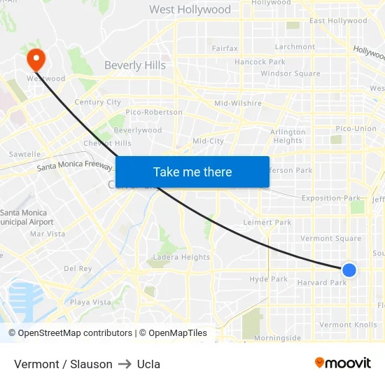 Vermont / Slauson to Ucla map