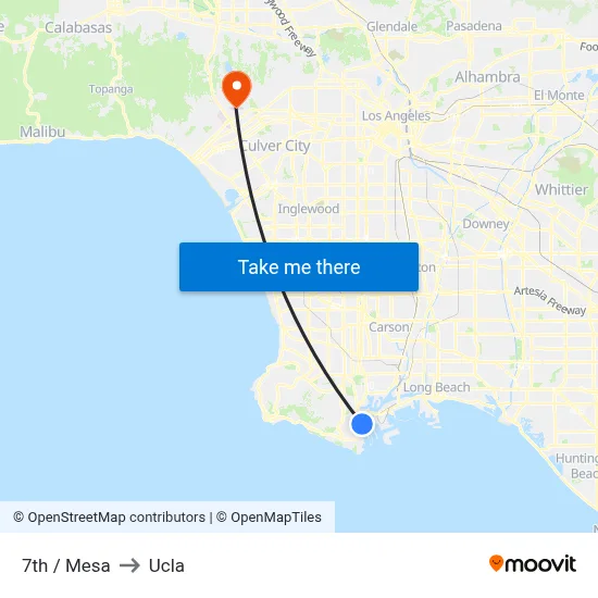 7th / Mesa to Ucla map