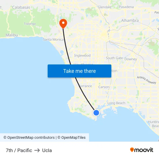 7th / Pacific to Ucla map