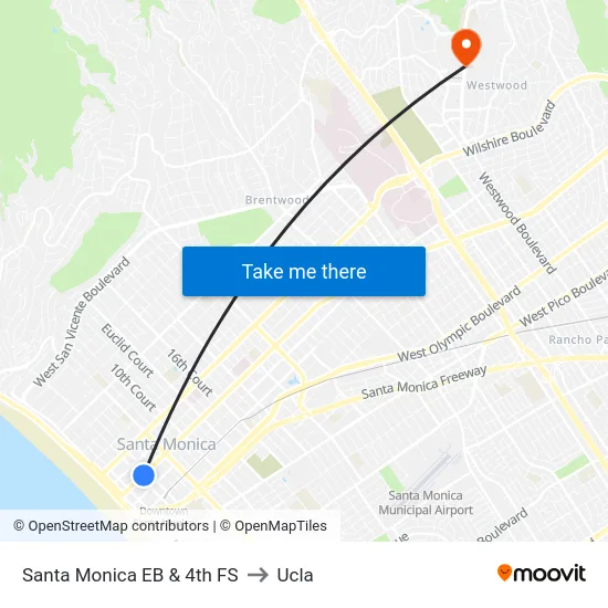 Santa Monica EB & 4th FS to Ucla map