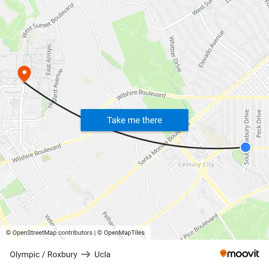Olympic / Roxbury to Ucla map