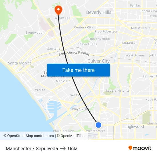 Manchester / Sepulveda to Ucla map