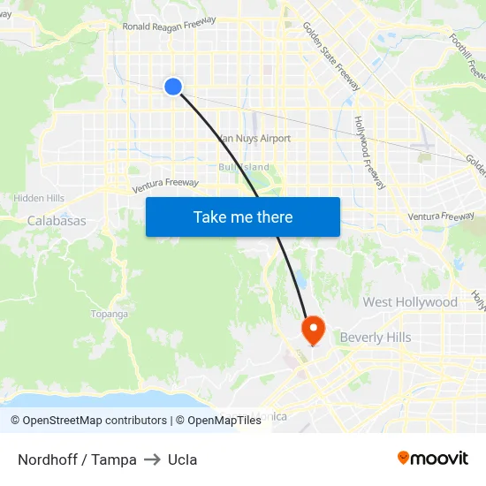 Nordhoff / Tampa to Ucla map