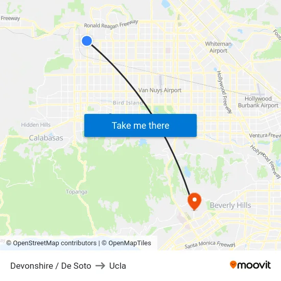 Devonshire / De Soto to Ucla map