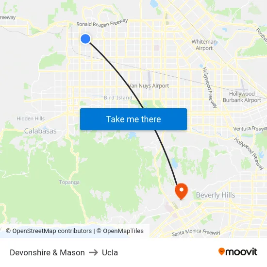 Devonshire & Mason to Ucla map
