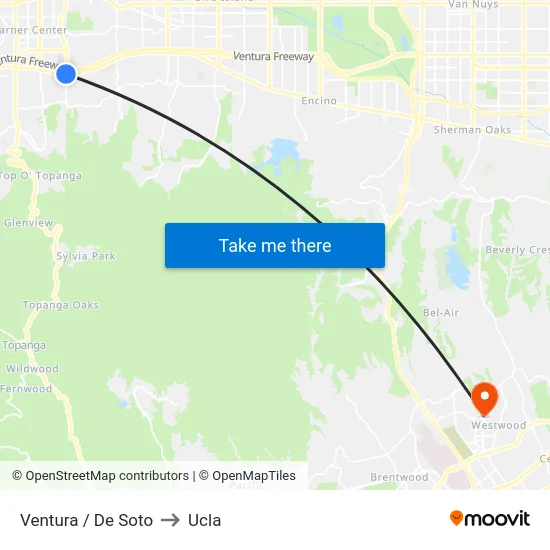 Ventura / De Soto to Ucla map
