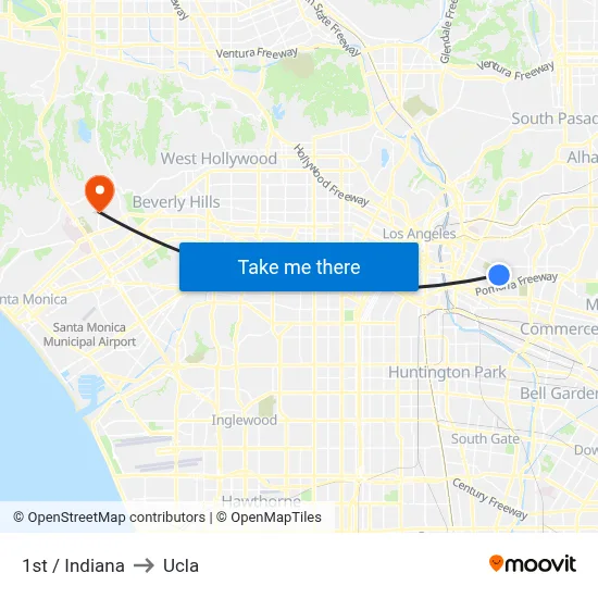 1st / Indiana to Ucla map