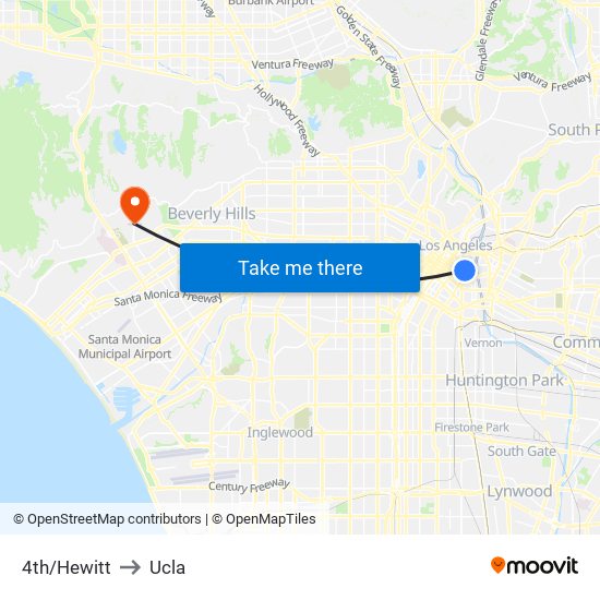 4th/Hewitt to Ucla map