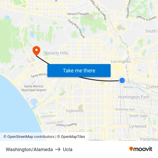 Washington/Alameda to Ucla map