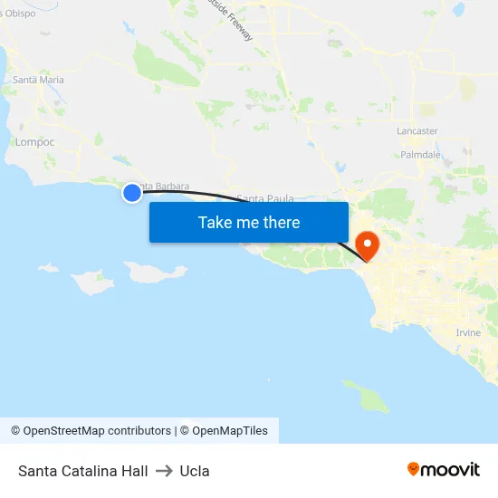 Santa Catalina Hall to Ucla map