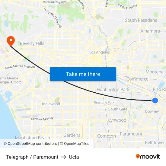 Telegraph / Paramount to Ucla map