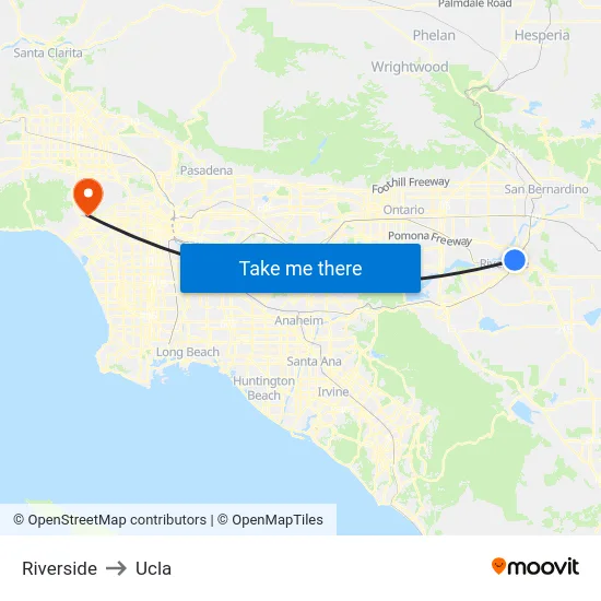 Riverside to Ucla map