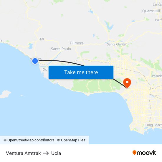 Ventura Amtrak to Ucla map