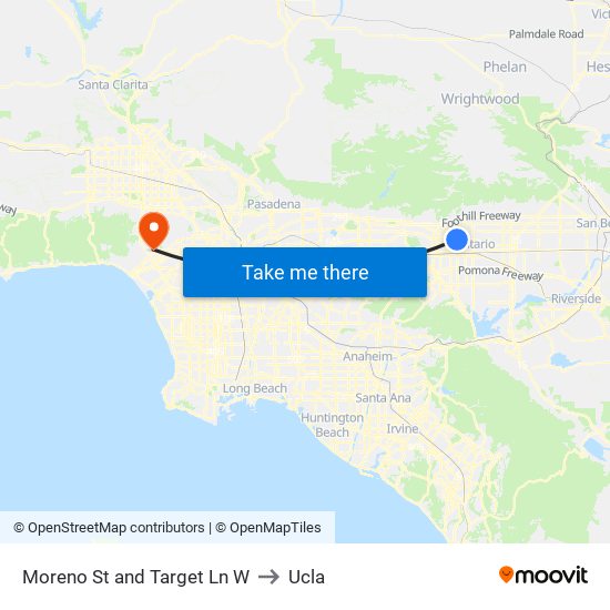 Moreno St and Target Ln W to Ucla map