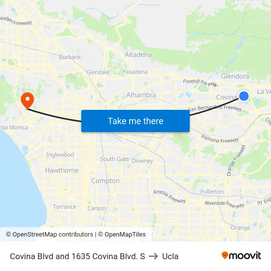Covina Blvd and 1635 Covina Blvd. S to Ucla map