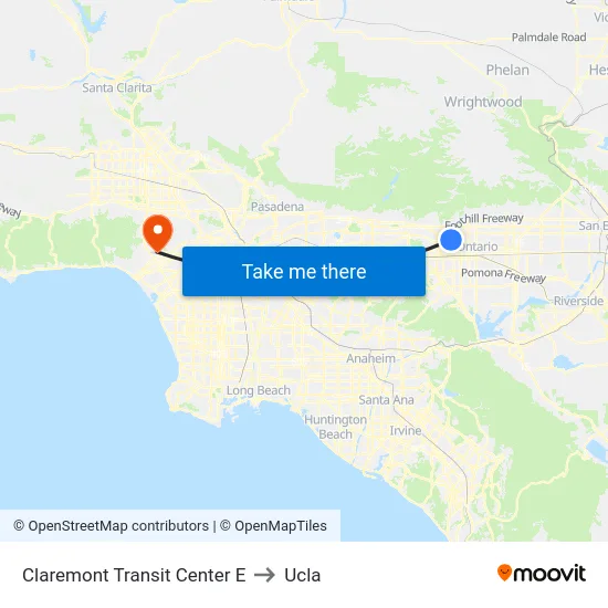 Claremont Transit Center   E to Ucla map