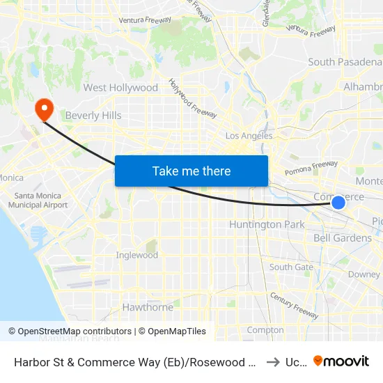 Harbor St & Commerce Way (Eb)/Rosewood Park to Ucla map