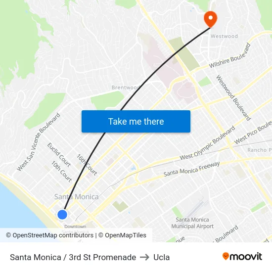 Santa Monica / 3rd St Promenade to Ucla map