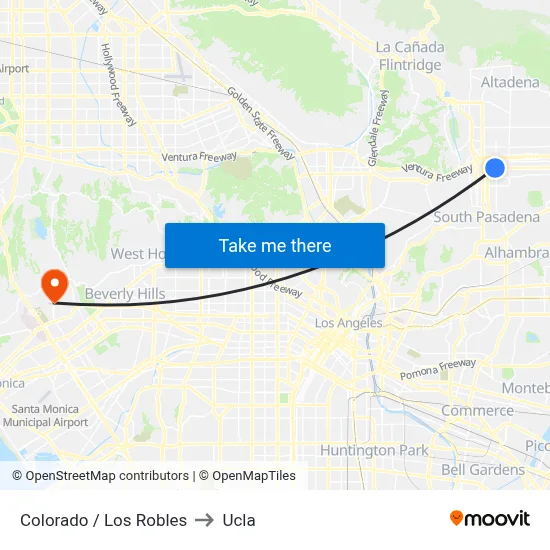 Colorado / Los Robles to Ucla map