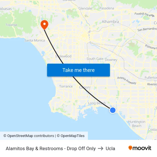 Alamitos Bay & Restrooms - Drop Off Only to Ucla map
