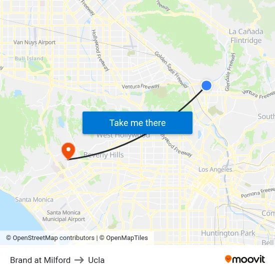 Brand at Milford to Ucla map