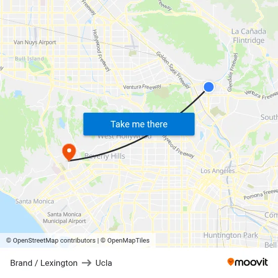 Brand / Lexington to Ucla map