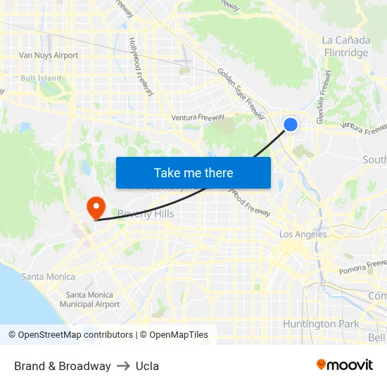 Brand & Broadway to Ucla map