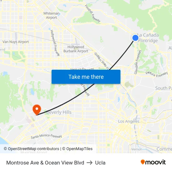 Montrose Ave & Ocean View Blvd to Ucla map