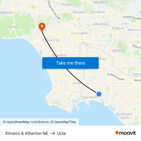 Ximeno & Atherton NE to Ucla map