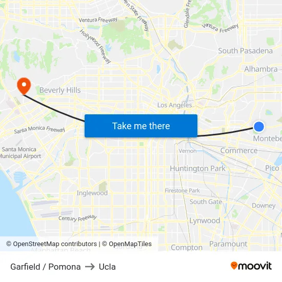 Garfield / Pomona to Ucla map