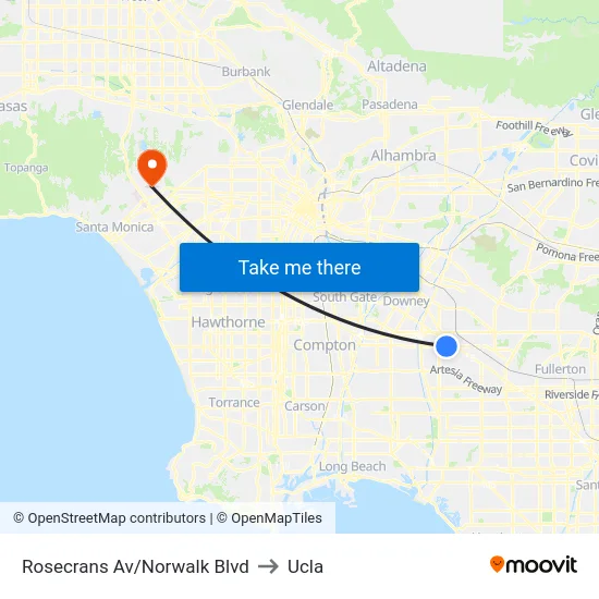 Rosecrans Av/Norwalk Blvd to Ucla map