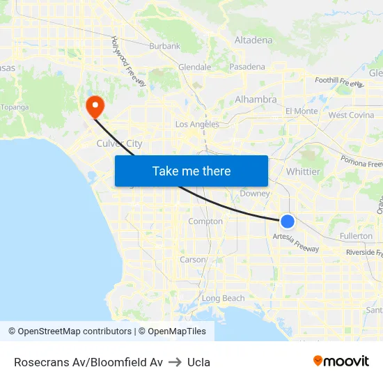 Rosecrans Av/Bloomfield Av to Ucla map