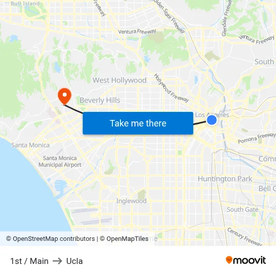 1st / Main to Ucla map