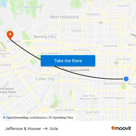 Jefferson & Hoover to Ucla map
