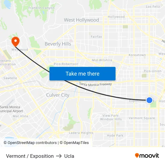 Vermont / Exposition to Ucla map