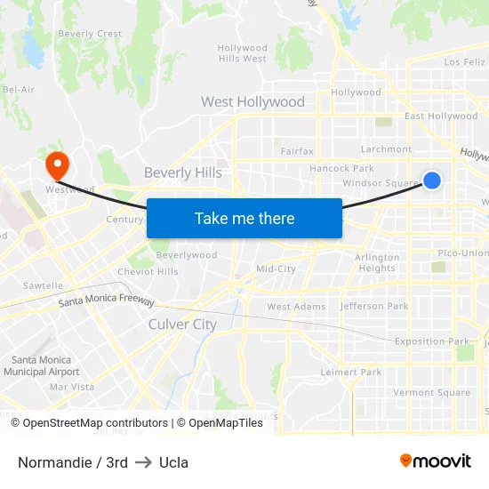 Normandie / 3rd to Ucla map