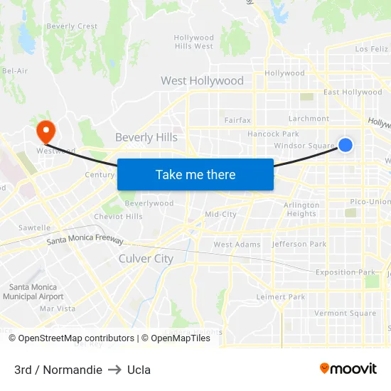 3rd / Normandie to Ucla map