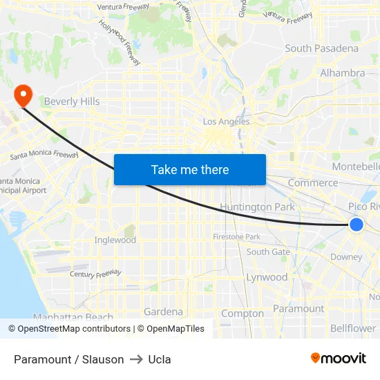 Paramount / Slauson to Ucla map