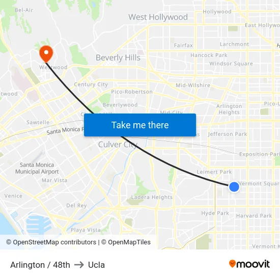 Arlington / 48th to Ucla map